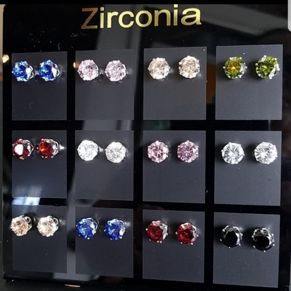 Jewelry - 12 Sparkly Zirconia Stud Earring Set